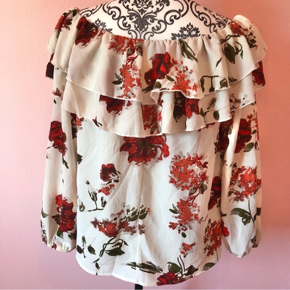 MTS Wide Neck/ Shoulder Floral Blouse/ Top